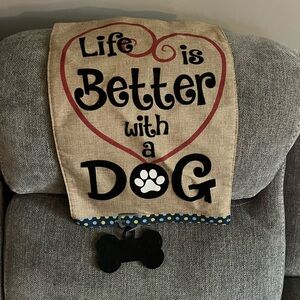 Dog Lover's Decorative Garden Flag - Tan and Black